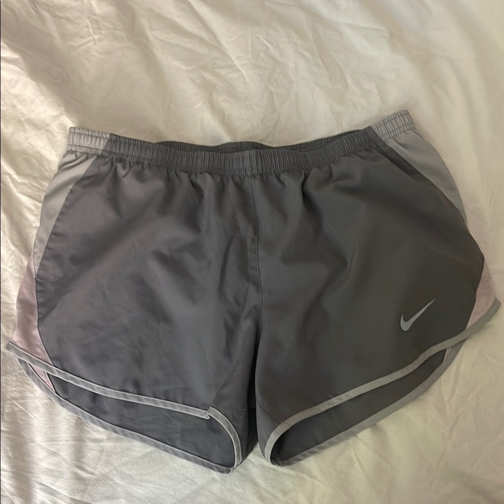 Nike Gray Athletic Shorts with Reflective Trim